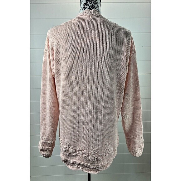Y2K Express Tricot Sweater Womens S Hand Knitted Pink Floral Coquette Swiftie - Picture 6 of 11